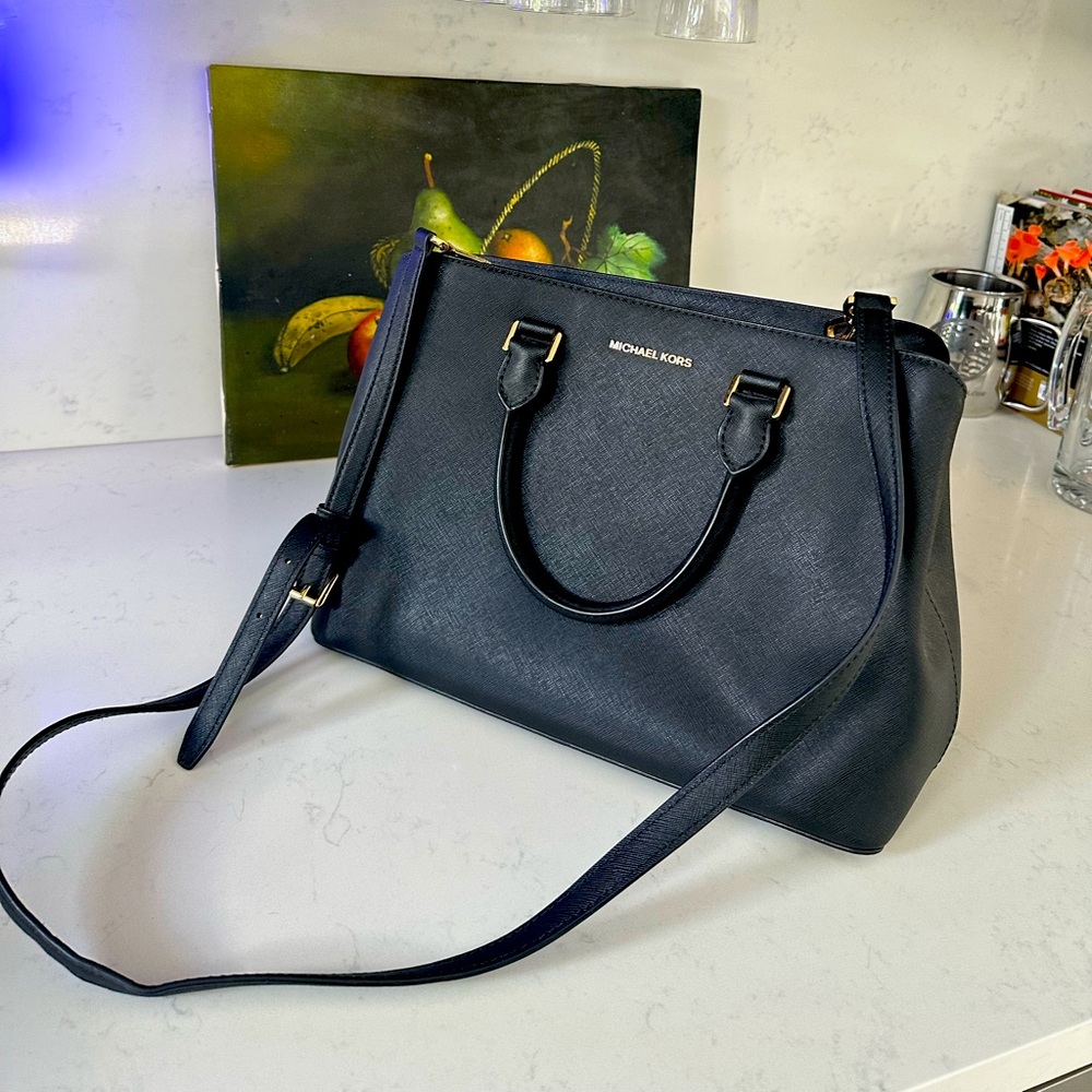 Michael Kors Black Leather Satchel/handbag - Barely Worn